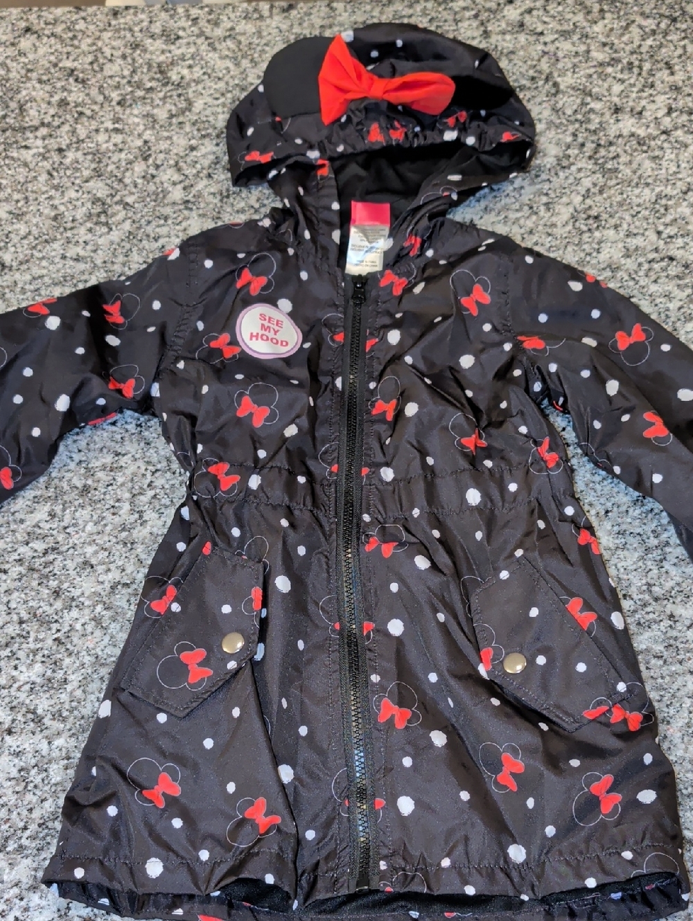 Disney Black and Red Minnie Mouse Raincoat